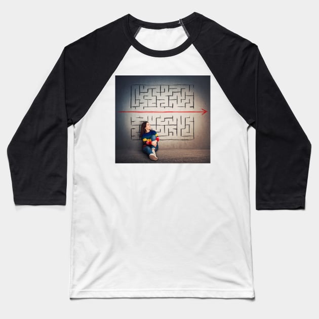 maze Baseball T-Shirt by 1STunningArt